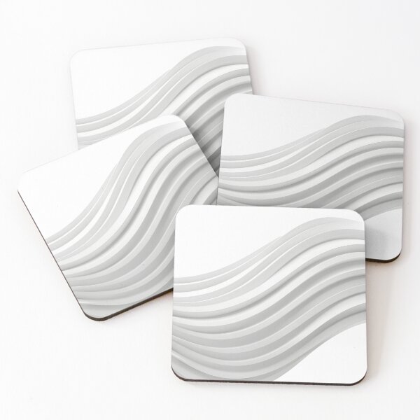 Item preview, White-Grey Wavy Texture on White Background – Minimal Abstract Surface designed and sold by EmeraldeaArt.