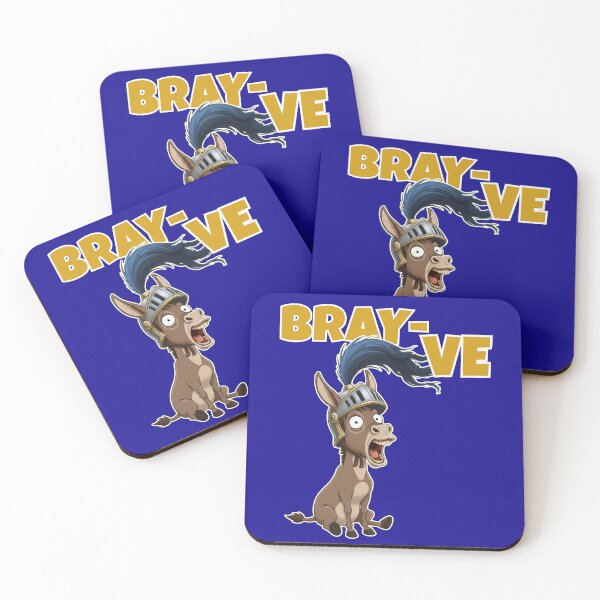Item preview, Bray-ve Knight Donkey Funny Animal Pun designed and sold by CloudyCatArt.