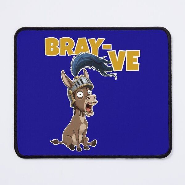 Item preview, Bray-ve Knight Donkey Funny Animal Pun designed and sold by CloudyCatArt.