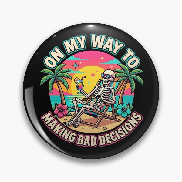 Item preview, On My Way To Making Bad Decisions Funny Skeleton Beach Vacation Shirt designed and sold by LunaMagicStudio.