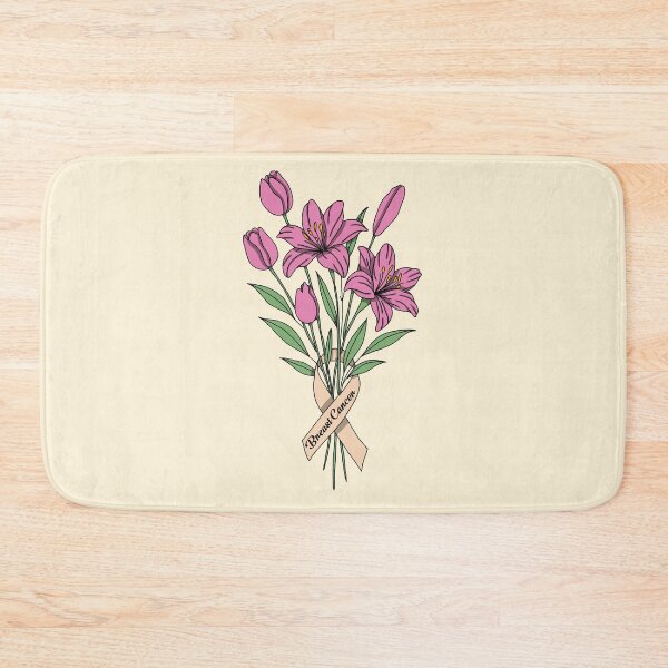 Item preview, Minimalistic breast cancer flowers designed and sold by Pamelarts.