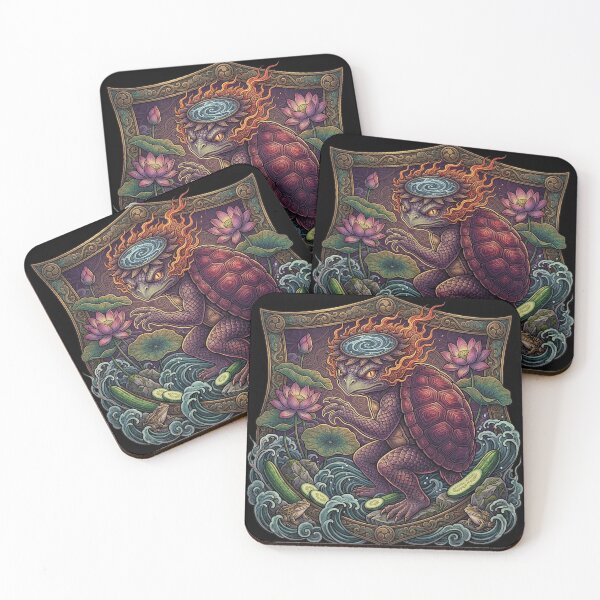 Item preview, Detailed Traditional Style Japanese Kappa Yokai Standing Tattoo Art designed and sold by UltimateJapan.