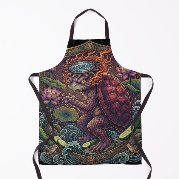 Item preview, Detailed Traditional Style Japanese Kappa Yokai Standing Tattoo Art designed and sold by UltimateJapan.