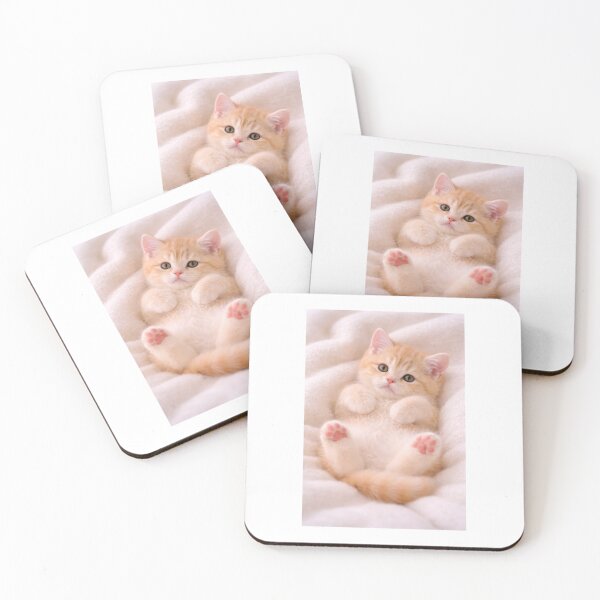 Item preview, Tiny Ginger Kitten with Pink Paw Beans designed and sold by LovelyCatGalaxy.