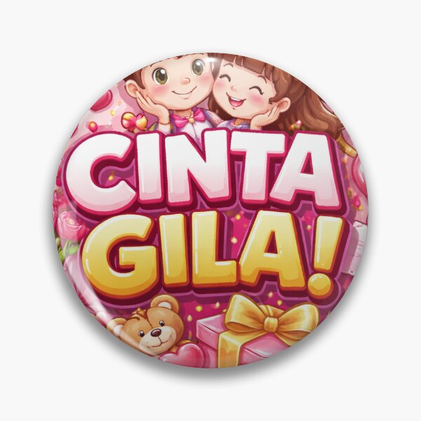 Item preview, Cinta Gila Cute Couple Love Sticker designed and sold by Design & Illustration shop.