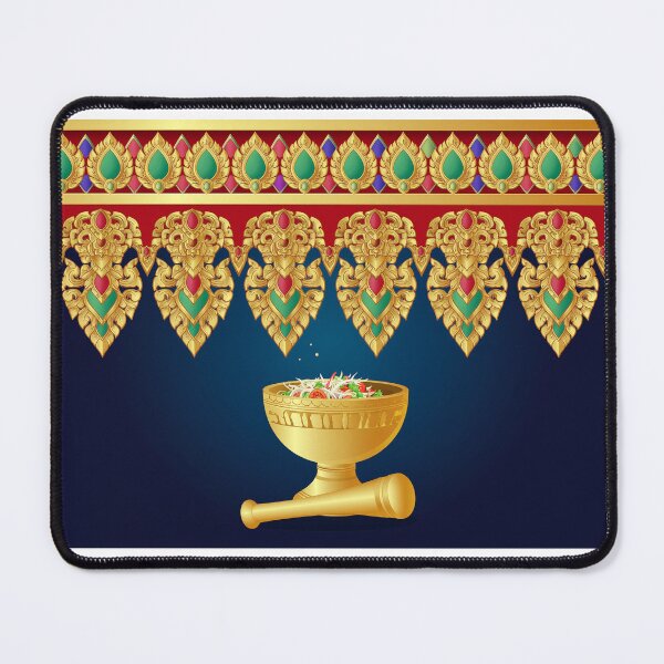 Item preview, Som Tam in Golden Mortar Illustration designed and sold by lnvs.