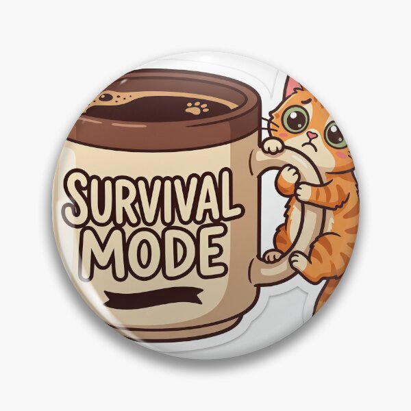 Item preview, Survival Mode Coffee Cat – Funny Tired Kitten Coffee Lover designed and sold by Furfolkz.