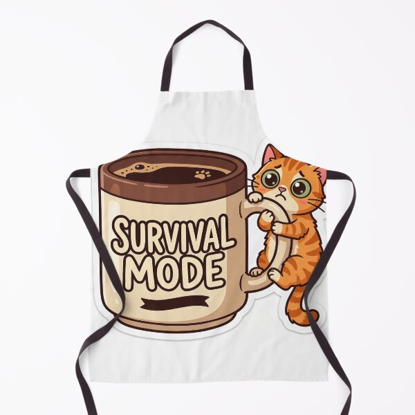 Item preview, Survival Mode Coffee Cat – Funny Tired Kitten Coffee Lover designed and sold by Furfolkz.