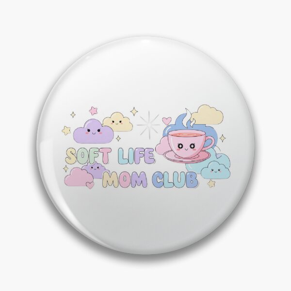 Item preview, Cute Kawaii Pastel Soft Life Mom Club With Pastel Clouds And A Warm Cup Of Tea designed and sold by Tiny Zoom.