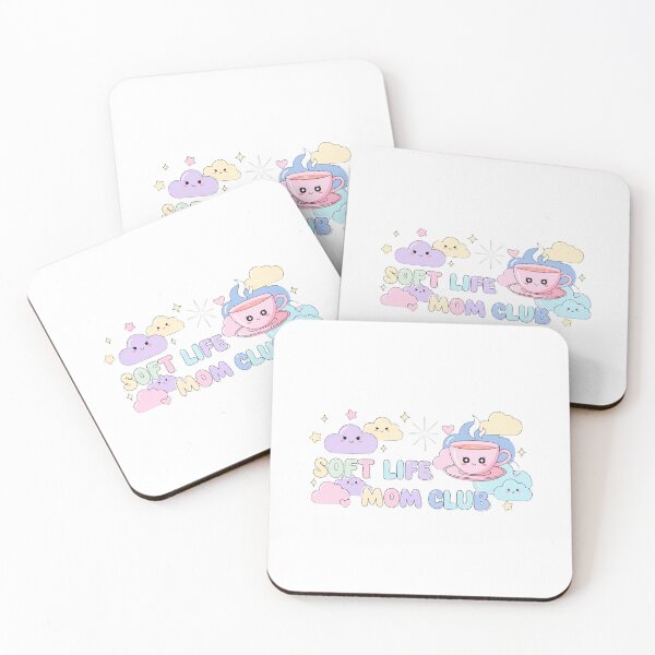 Item preview, Cute Kawaii Pastel Soft Life Mom Club With Pastel Clouds And A Warm Cup Of Tea designed and sold by Tiny Zoom.