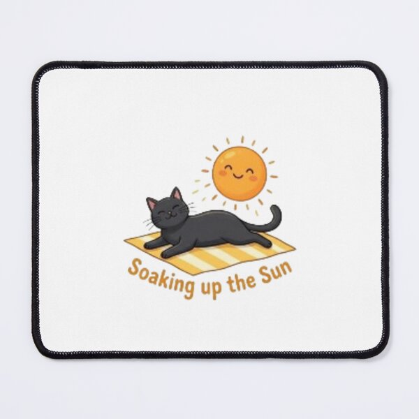 Item preview, Soaking Up The Sun Cute Cat Sticker | Summer Cat Aesthetic designed and sold by Velora Design .