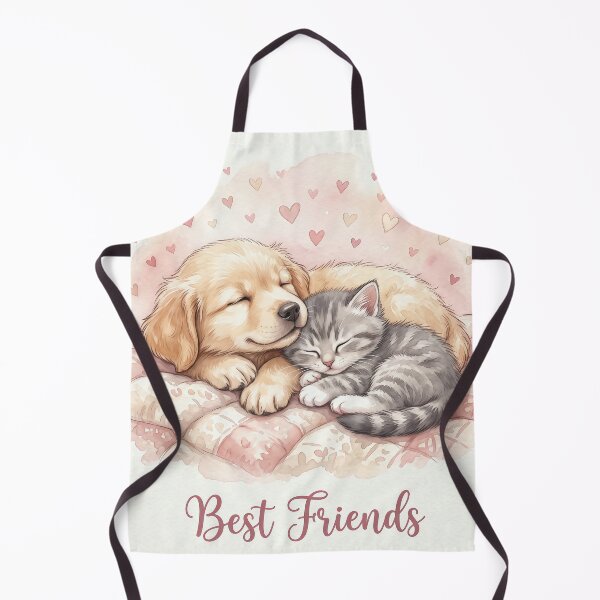 Item preview, Dog and Cat Best Friends – Cute Puppy and Kitten Cuddle Illustration designed and sold by Furfolkz.