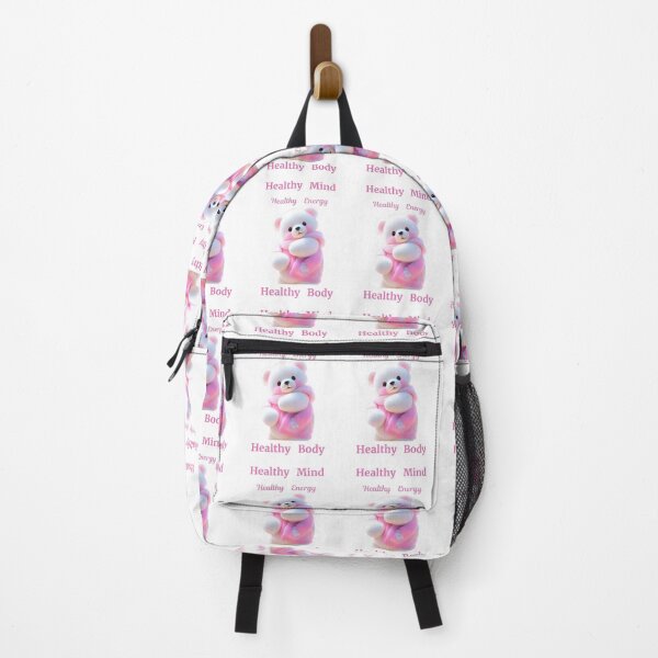 Item preview, CUTE PINK TEDDY HEALTHY MIND HEALTHY ENERGY HEALTHY BODY QUOTED PRODUCTS designed and sold by Brewgoodness.
