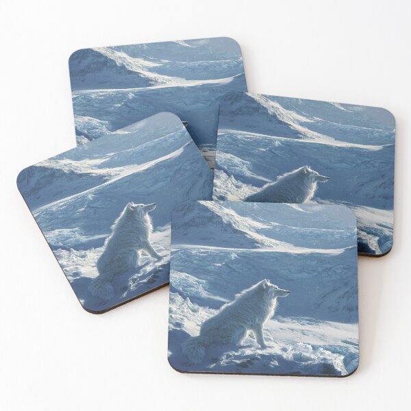 Item preview, Majestic White Wolf Snowy Mountain Winter Scene designed and sold by NicolasGlowArt.