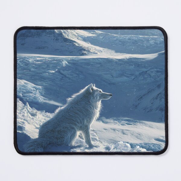 Item preview, Majestic White Wolf Snowy Mountain Winter Scene designed and sold by NicolasGlowArt.