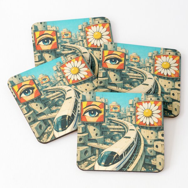 Item preview, Monorail Through the Megastructure - 60s Retrofuturism designed and sold by bapupa.