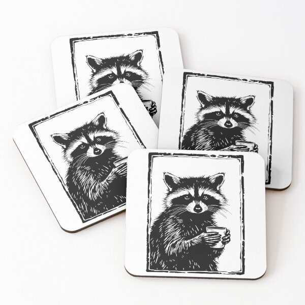 Artikelvorschau, Barista Waschbär entworfen und verkauft von YV Designs & Stuff.
