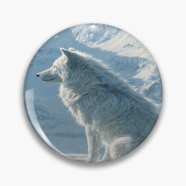 Item preview, Majestic Arctic Wolf Snowy Mountain Wilderness designed and sold by NicolasGlowArt.