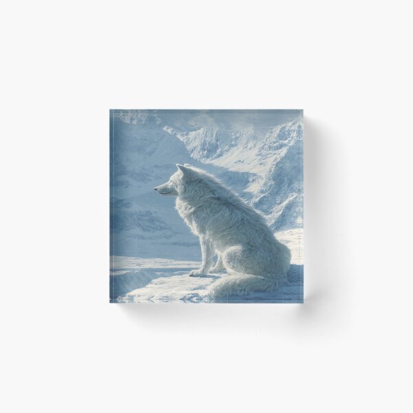 Item preview, Majestic Arctic Wolf Snowy Mountain Wilderness designed and sold by NicolasGlowArt.