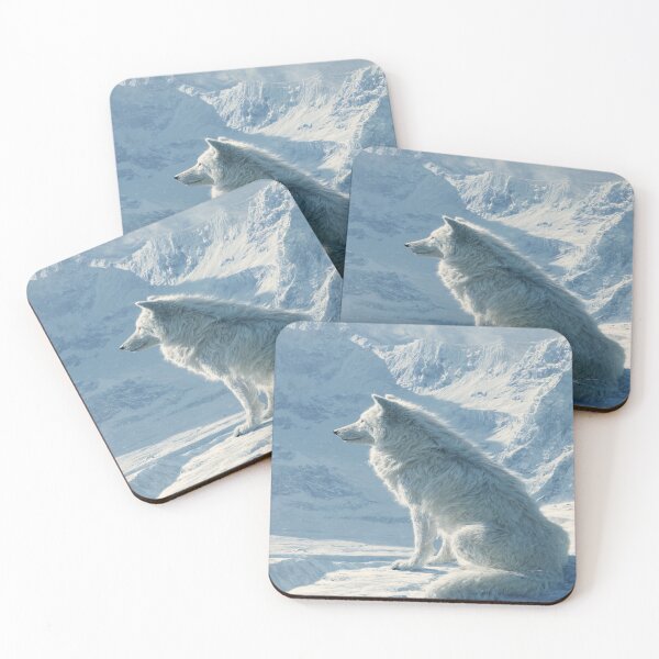 Item preview, Majestic Arctic Wolf Snowy Mountain Wilderness designed and sold by NicolasGlowArt.