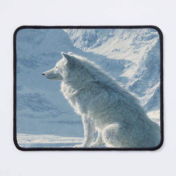 Item preview, Majestic Arctic Wolf Snowy Mountain Wilderness designed and sold by NicolasGlowArt.