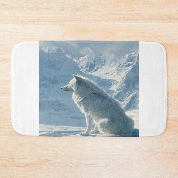 Item preview, Majestic Arctic Wolf Snowy Mountain Wilderness designed and sold by NicolasGlowArt.