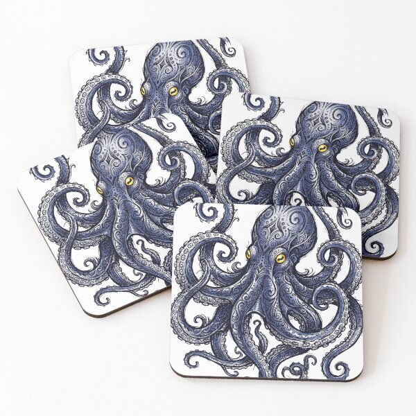 Item preview, Ornate Octopus Ink Illustration - Detailed Nautical Sea Creature Mandala Design for Apparel and Decor designed and sold by seven things shop.