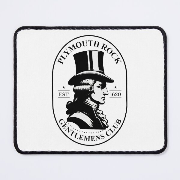 Item preview, Plymouth Rock Gentlemen's Club Est 1620 Sticker - Vintage Colonial Logo, Founding Fathers Wig Top Hat designed and sold by octozap.