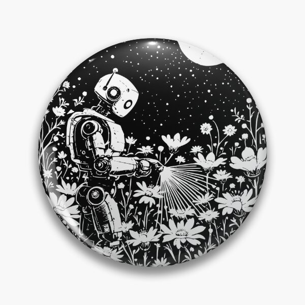 Item preview, Robot Watering Glowing Flowers designed and sold by YV Designs & Stuff.
