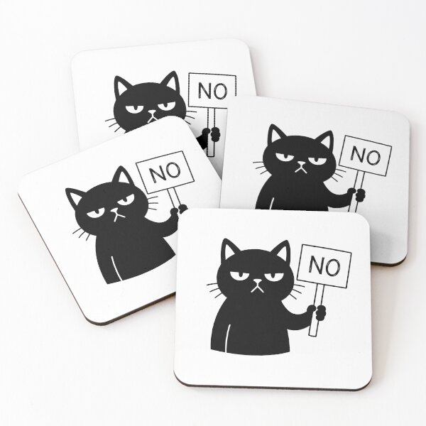 Item preview, Cat Lady Minimalist Funny Black Cat Says NO Veto designed and sold by ArtivioShop.
