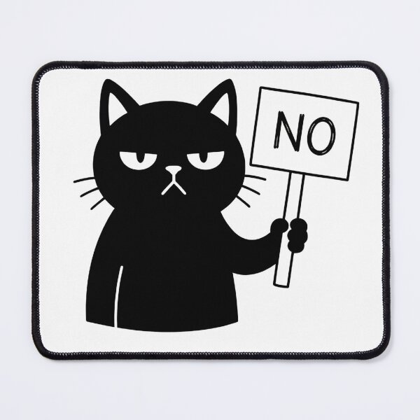 Item preview, Cat Lady Minimalist Funny Black Cat Says NO Veto designed and sold by ArtivioShop.