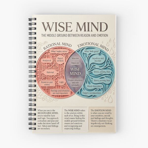 Item preview, Wise Mind|DBT Therapy|Therapy Office Decor|Coping Skills|Cognitive Distortions designed and sold by VividRougeArt.