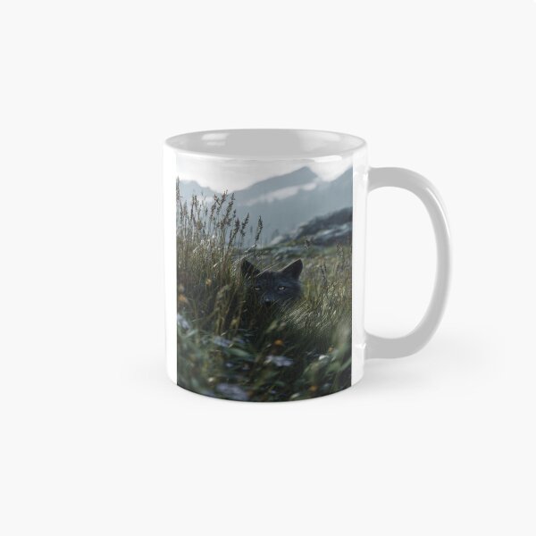 Item preview, Majestic Wolf Peeking Through Grass Mountain View designed and sold by NicolasGlowArt.