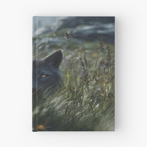 Item preview, Majestic Wolf Peeking Through Grass Mountain View designed and sold by NicolasGlowArt.