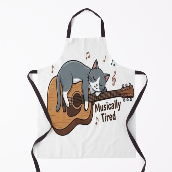 Item preview, Musically Tired Cute Cat Guitar Sticker | Funny Music Lover Design designed and sold by Velora Design .