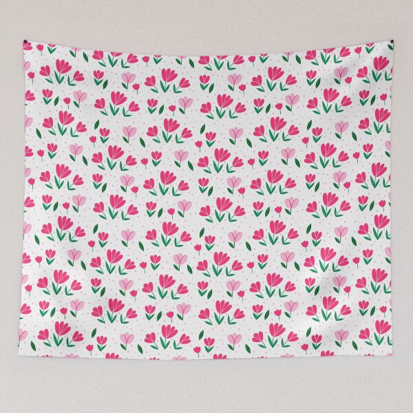 Item preview,  pink flowers on a white background designed and sold by burbura.