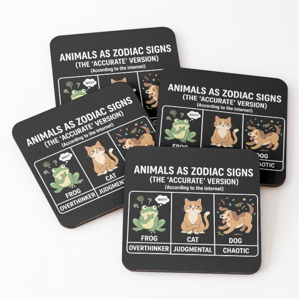 Item preview, Animals as Zodiac Meme Shirt – Chaotic Dog, Judgmental Cat, Overthinking Frog designed and sold by ZyxDes.