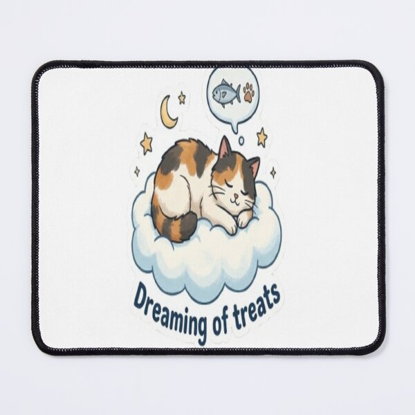 Item preview, Dreaming of Treats Cute Sleeping Cat Sticker | Kawaii Cat Aesthetic designed and sold by Velora Design .