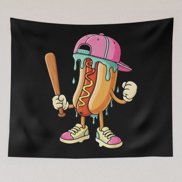 Item preview, Drippy Hot Dog Baseball Cartoon Funny Food Character designed and sold by miaa-artistshop.