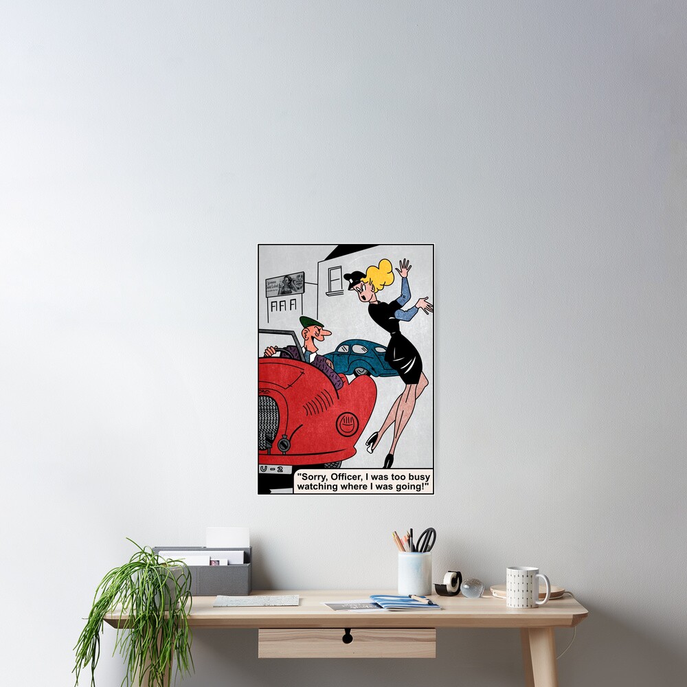 Vintage Funny Joke Retro 1950s Humor Pin Up Girl Poster By Maljonic Redbubble 9600