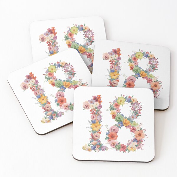 Item preview, 18th birthday flowers  watercolor designed and sold by uunaa.