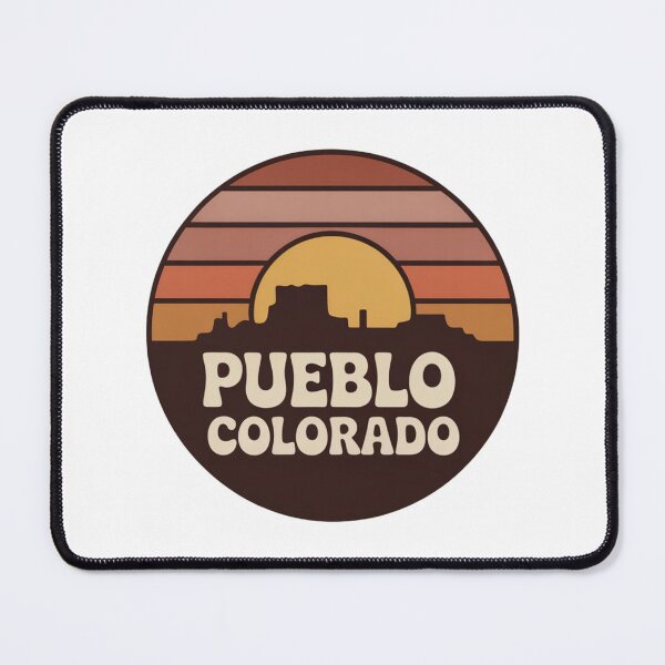 Item preview, Pueblo Colorado: Retro Orange Brown Desert Mesa Sunset Badge designed and sold by CircinusStore.