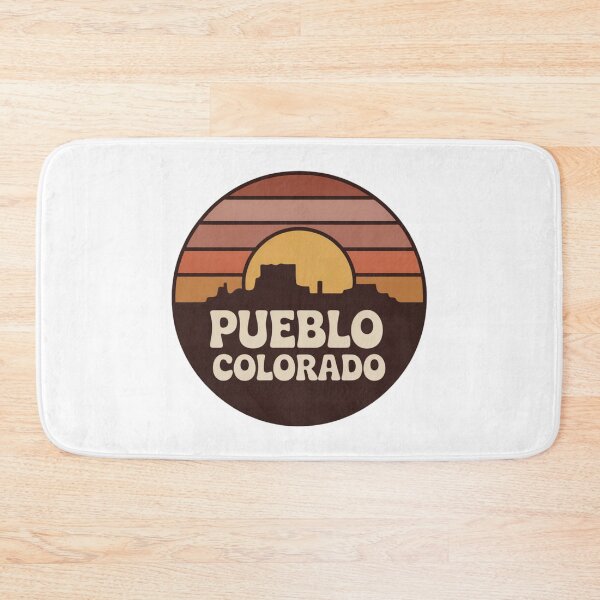 Item preview, Pueblo Colorado: Retro Orange Brown Desert Mesa Sunset Badge designed and sold by CircinusStore.