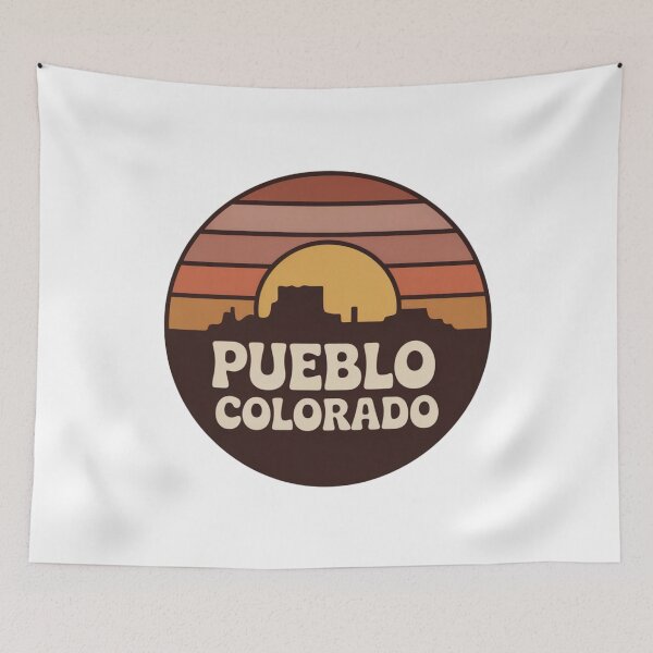 Item preview, Pueblo Colorado: Retro Orange Brown Desert Mesa Sunset Badge designed and sold by CircinusStore.