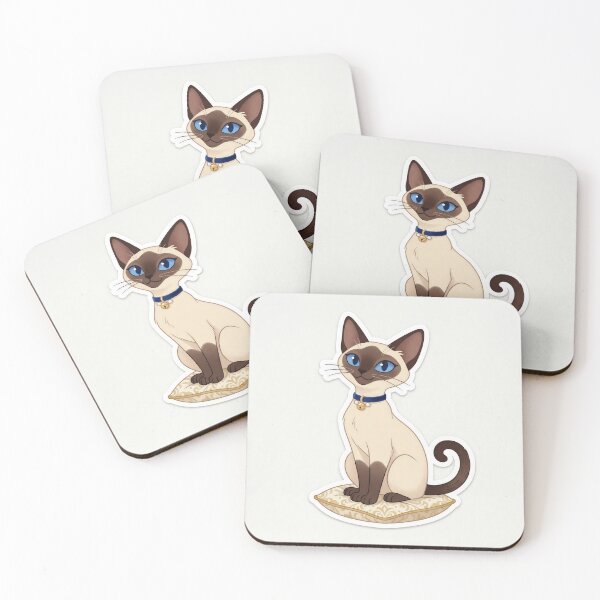 Item preview, Cute Siamese Cat Cartoon – Elegant Blue-Eyed Kitty Illustration designed and sold by Furfolkz.