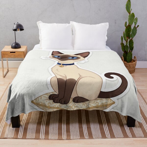 Item preview, Cute Siamese Cat Cartoon – Elegant Blue-Eyed Kitty Illustration designed and sold by Furfolkz.