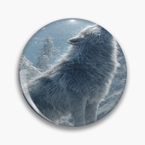 Item preview, Arctic Wolf Howling Snow Mountain Wilderness designed and sold by NicolasGlowArt.