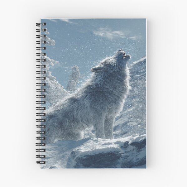 Item preview, Arctic Wolf Howling Snow Mountain Wilderness designed and sold by NicolasGlowArt.