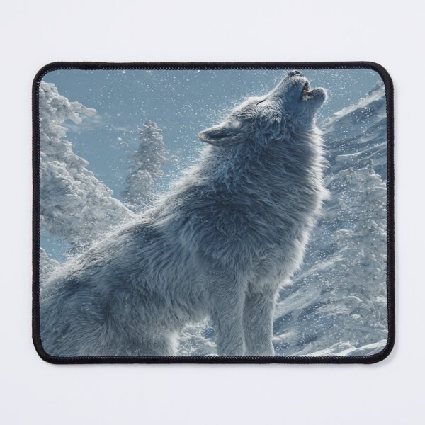 Item preview, Arctic Wolf Howling Snow Mountain Wilderness designed and sold by NicolasGlowArt.