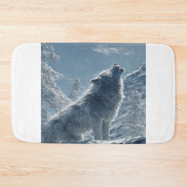 Item preview, Arctic Wolf Howling Snow Mountain Wilderness designed and sold by NicolasGlowArt.